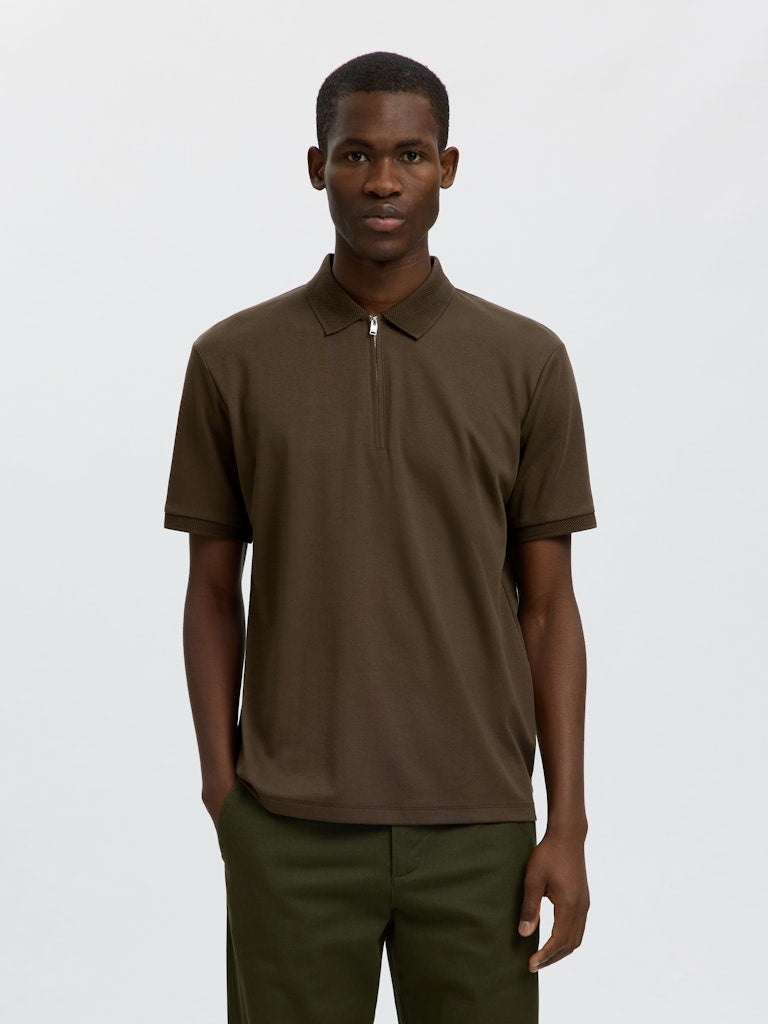 SlhFave Zip SS Polo