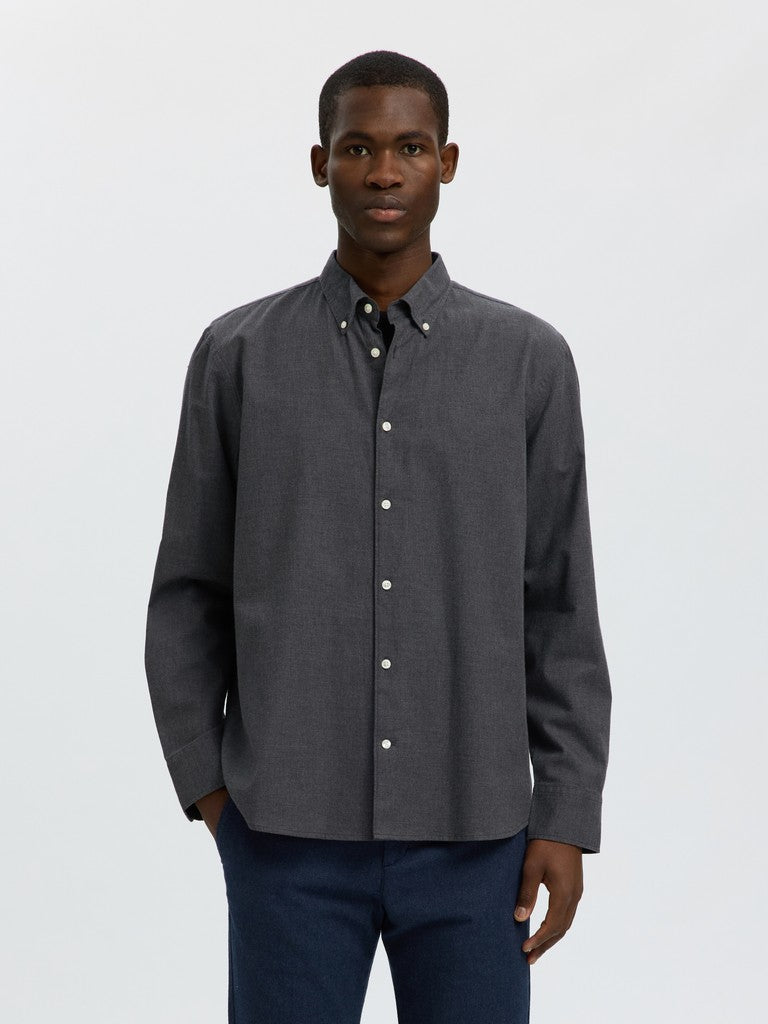 Slmcole-Jay Reg Melange LS Shirt