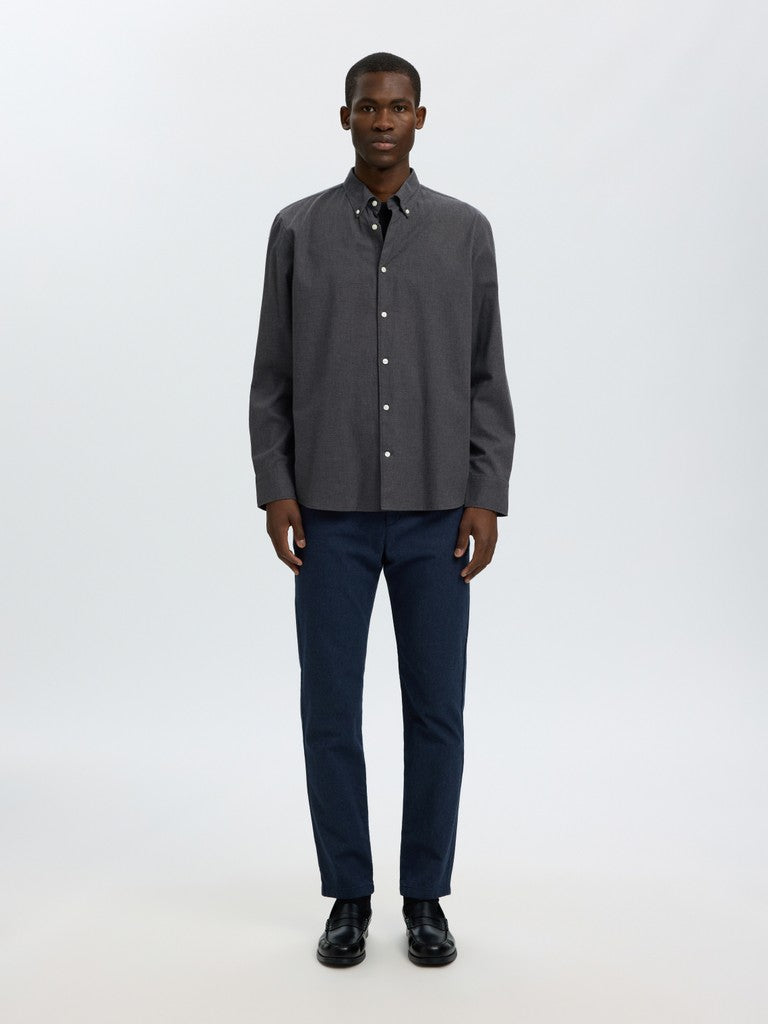 Slmcole-Jay Reg Melange LS Shirt