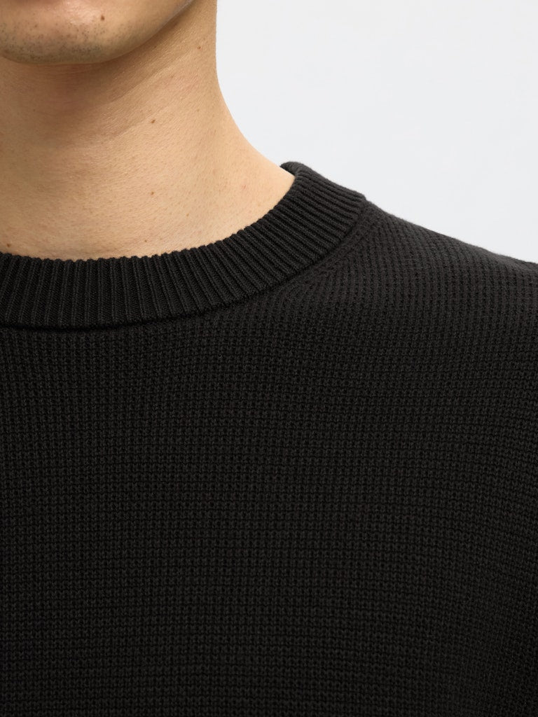 STRIK - Slhdane LS Knit Structure Crew Neck -  - Hr Ravn