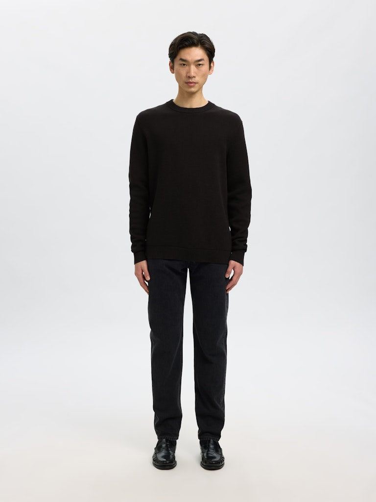 STRIK - Slhdane LS Knit Structure Crew Neck -  - Hr Ravn