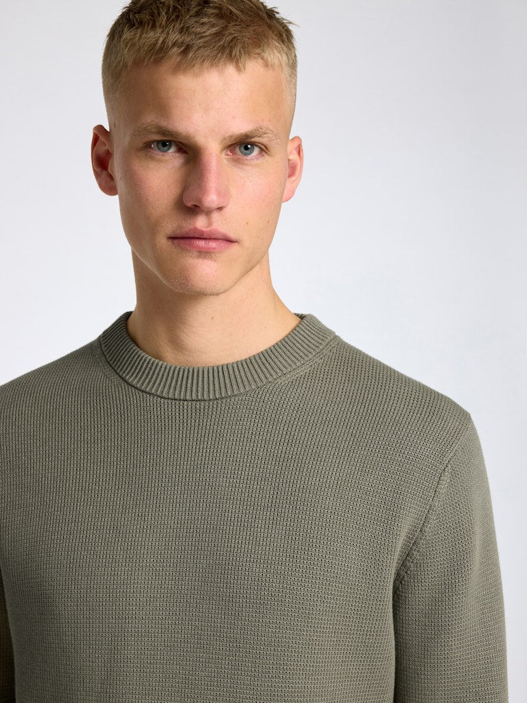 STRIK - Slhdane LS Knit Structure Crew Neck -  - Hr Ravn