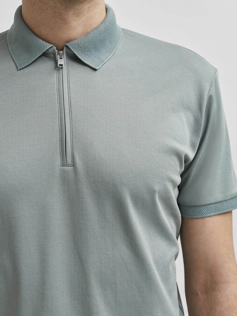 SlhFave Zip SS Polo