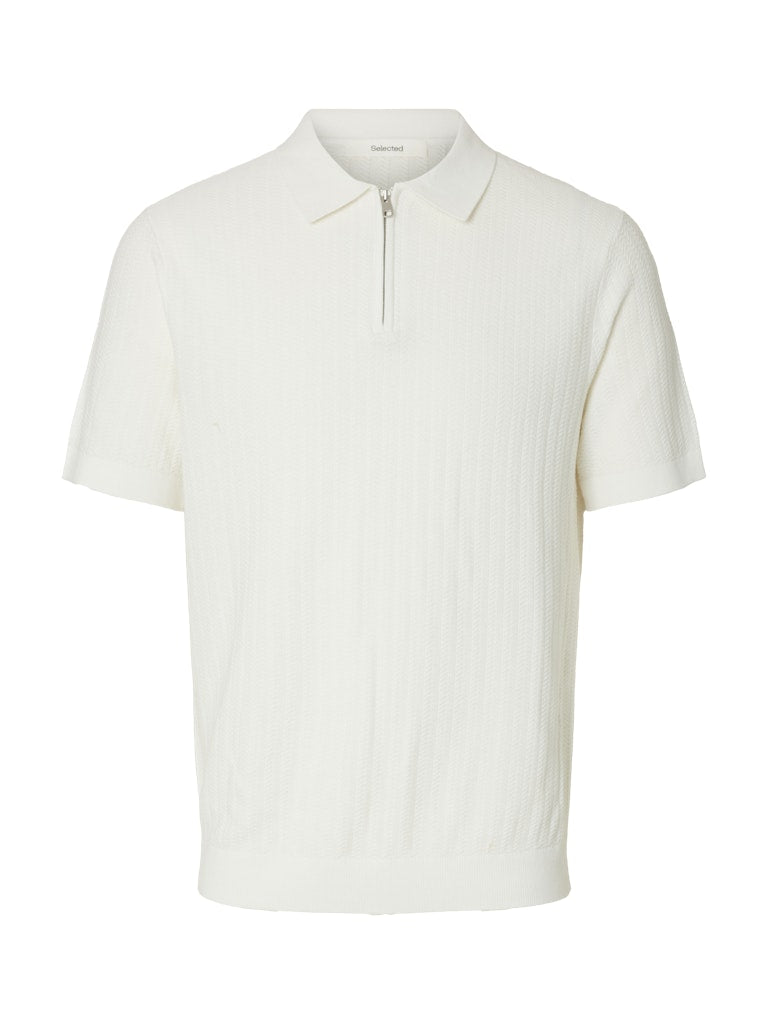 Slmcran SS Knit Structure Zip Polo