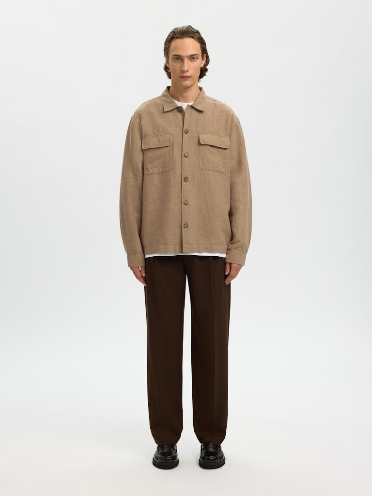 OVERSHIRT - Slh-Leroy Linen Blend Overshirt Ls Noos -  - Hr Ravn