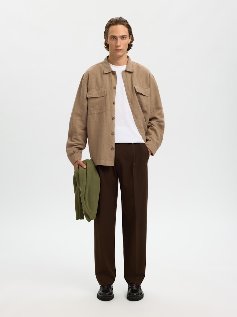 OVERSHIRT - Slh-Leroy Linen Blend Overshirt Ls Noos -  - Hr Ravn