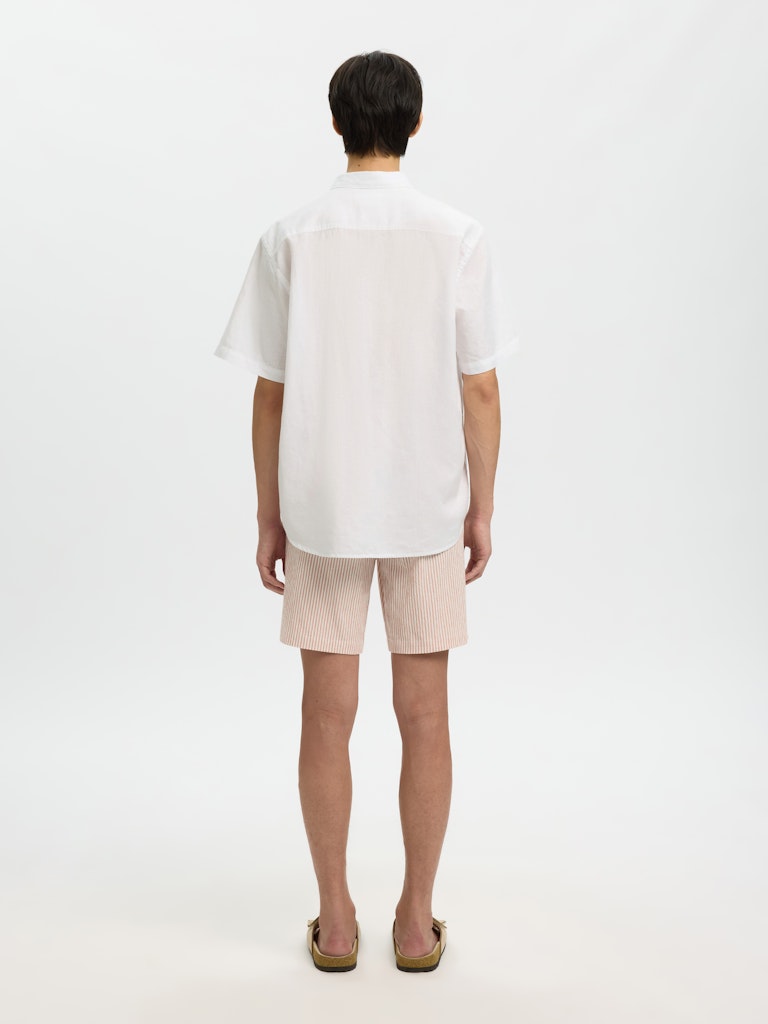 Slhregclaus Linenblend Ss Shirt Clay Noos