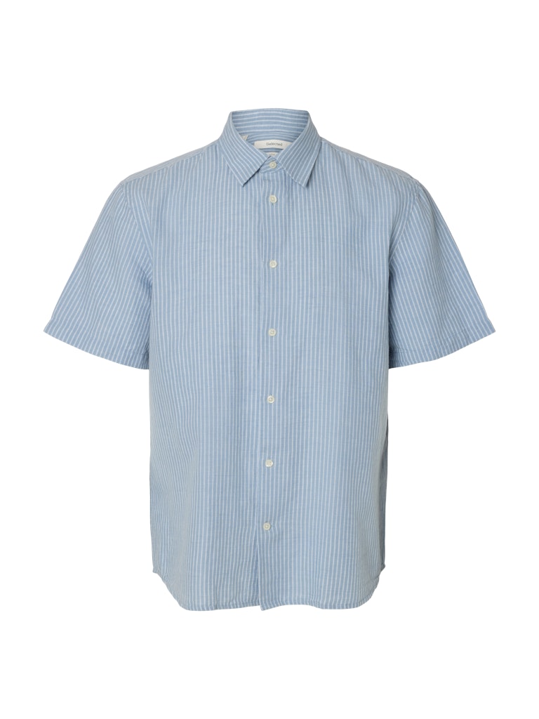 Slhregclaus Linenblend Ss Shirt Clay Noos