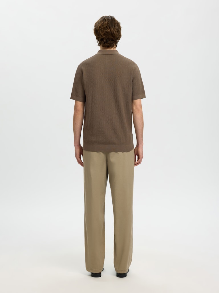 Slmcran SS Knit Structure Zip Polo