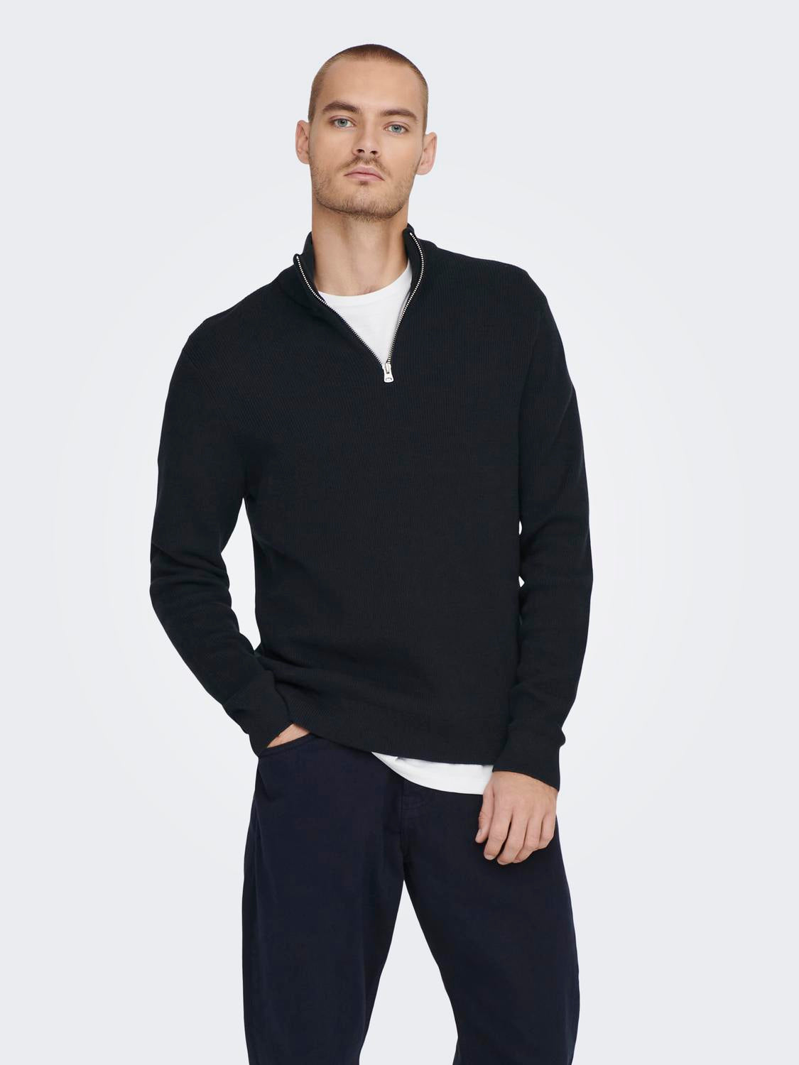 Onsphil Reg 12 Struc Half Zip Knit Noos