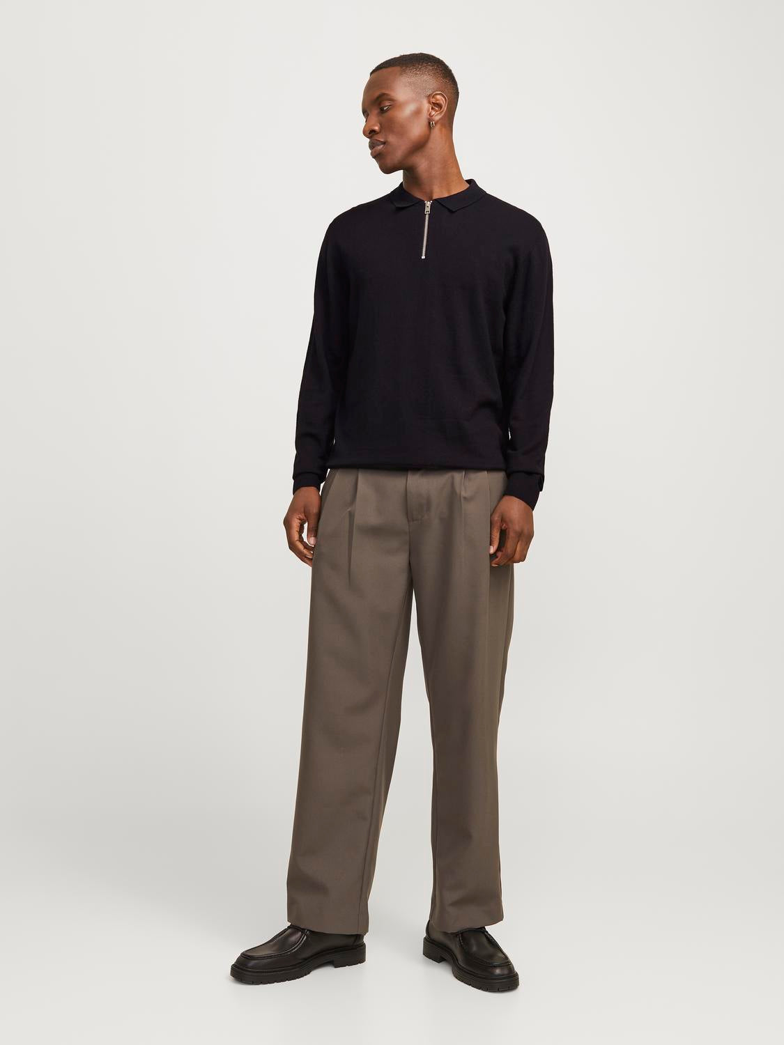 STRIK - Jjeemil Knit Polo Half Zip Ls Noos -  - Hr Ravn