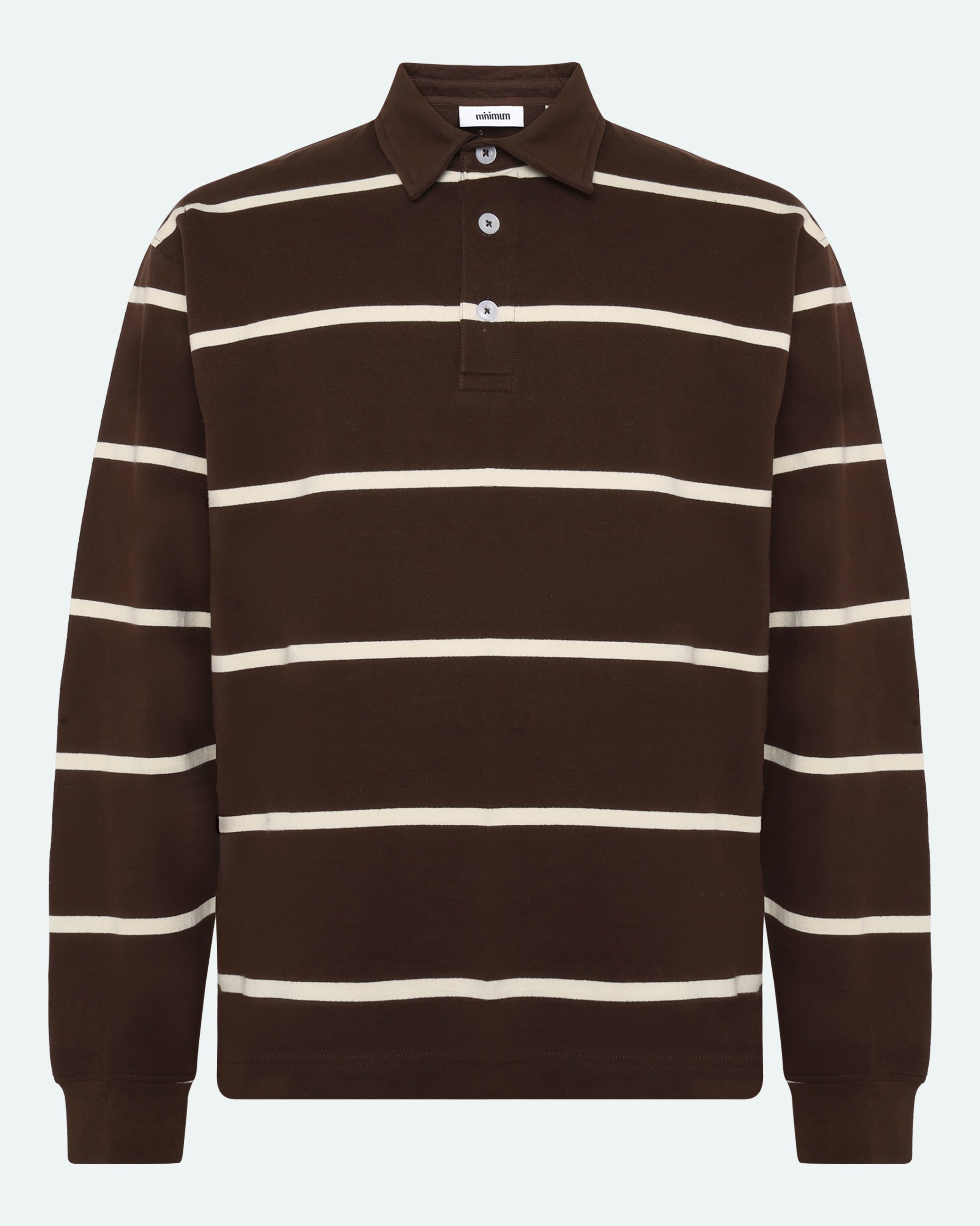 minimum male Tate rugby polo 4456 GOTS Polo 1914 Seal Brown