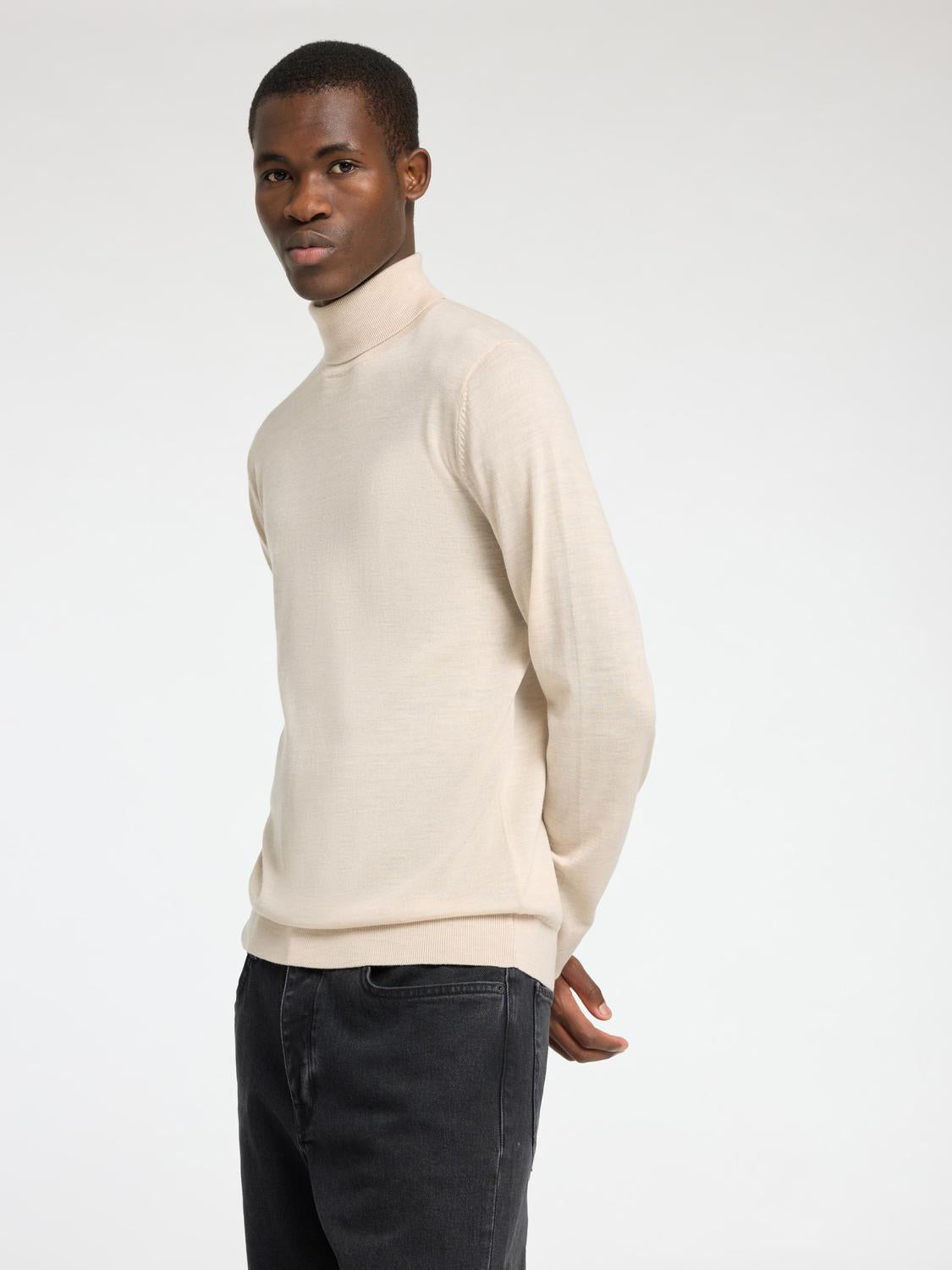 Pullovers - Slhtray Ls Knit Merino Roll Neck Noos -  - Hr Ravn