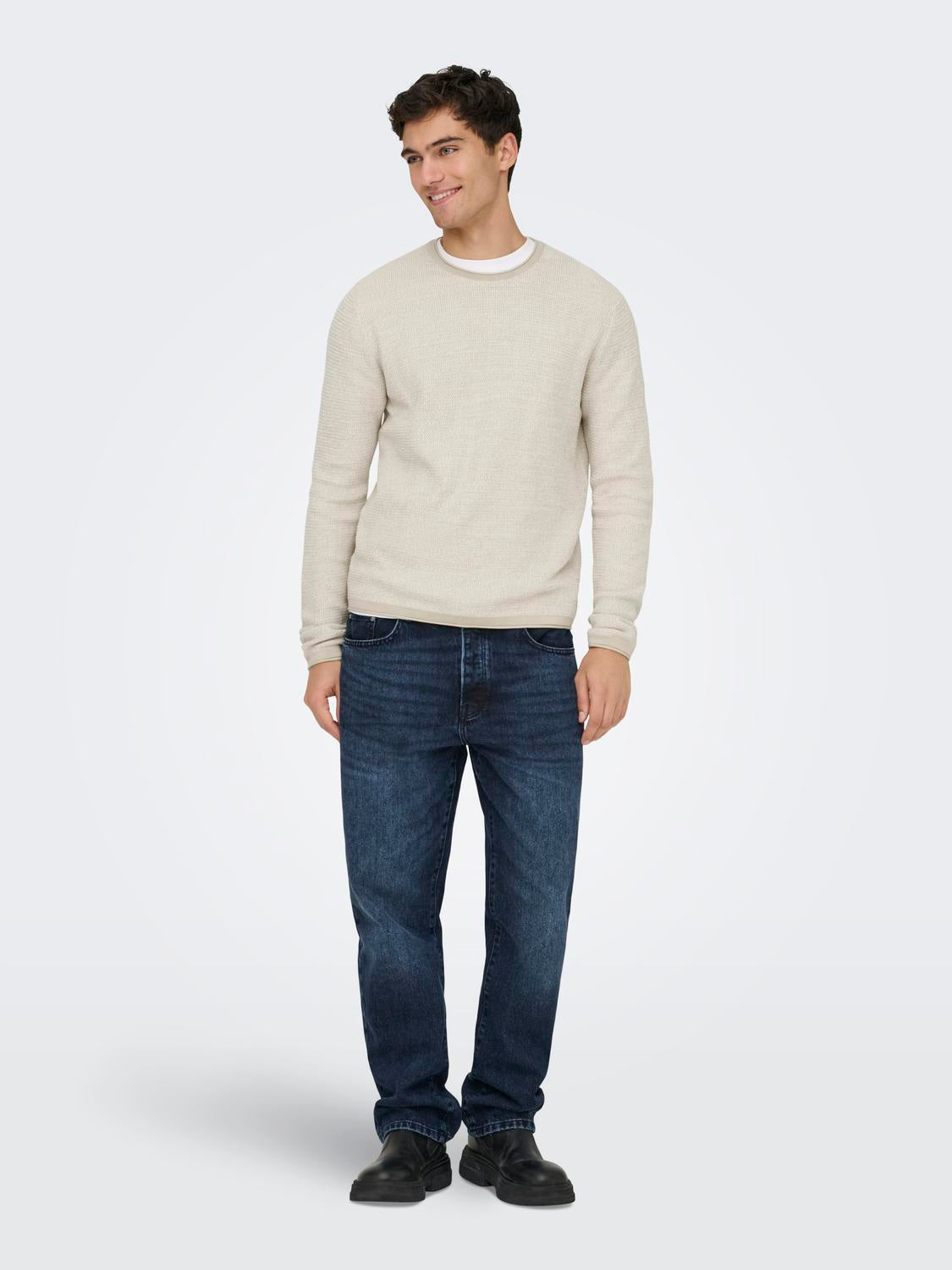 Onseric Reg 12 Struc Crew Knit Noos