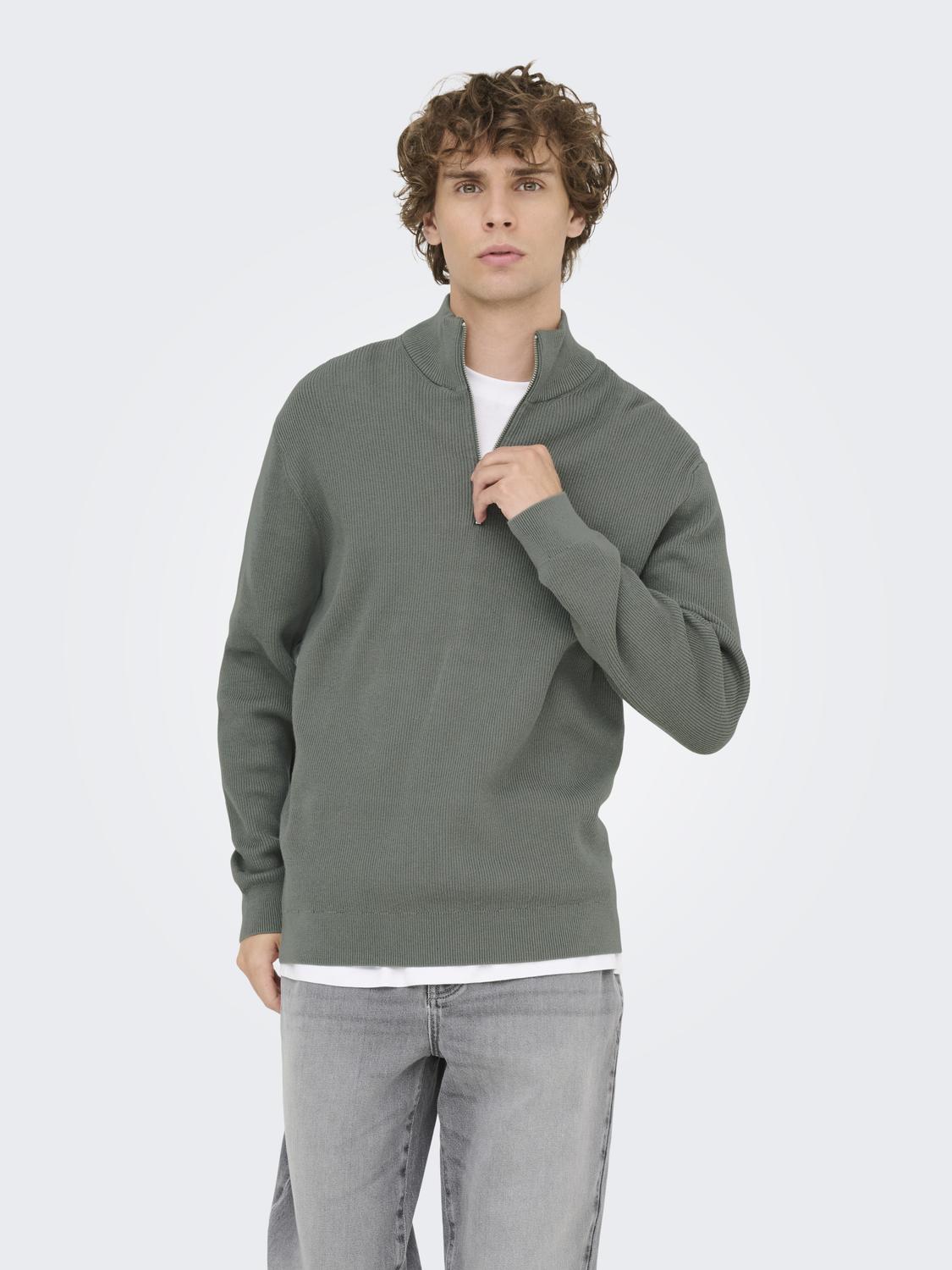 Onsphil Reg 12 Struc Half Zip Knit Noos