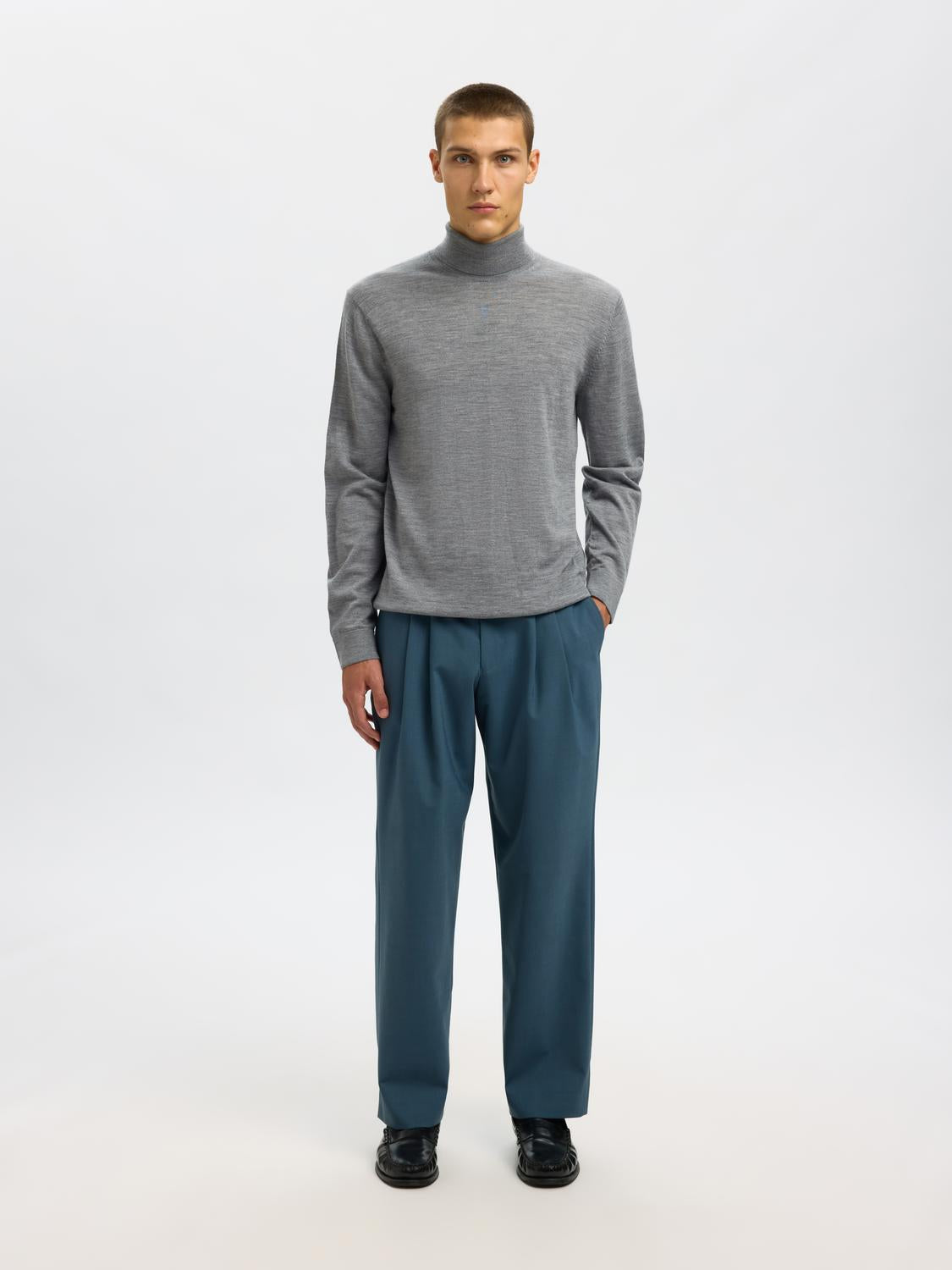 STRIK - Slhtray Ls Knit Merino Roll Neck Noos -  - Hr Ravn