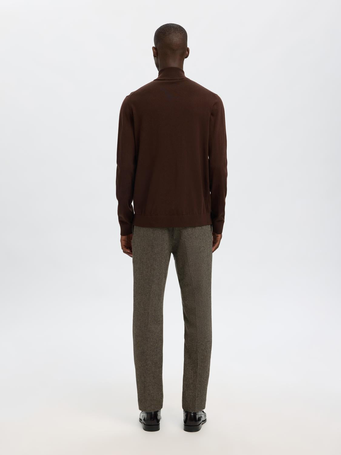 STRIK - Slhtray Ls Knit Merino Half Zip Noos -  - Hr Ravn