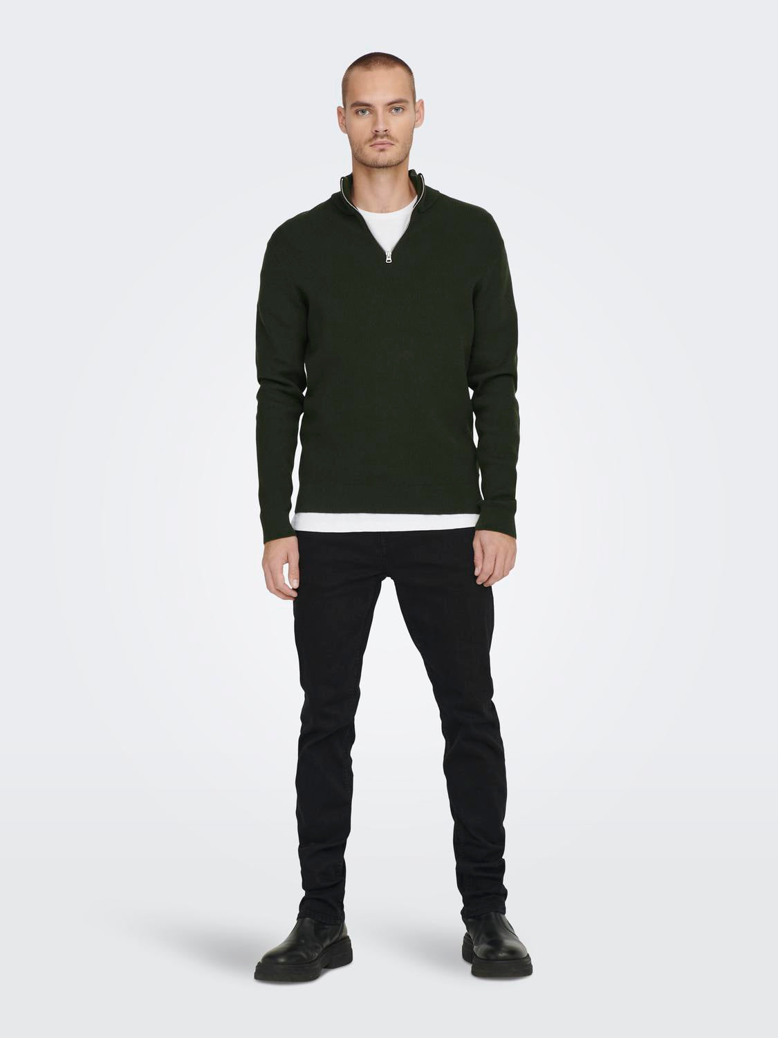 Onsphil Reg 12 Struc Half Zip Knit Noos