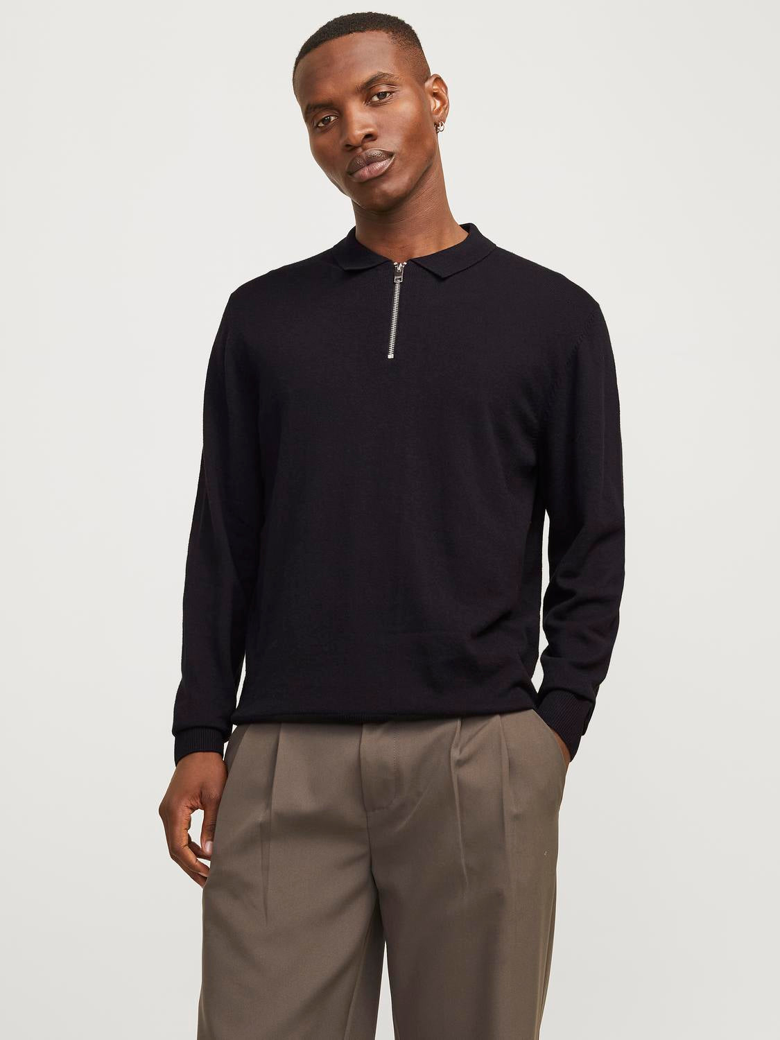 STRIK - Jjeemil Knit Polo Half Zip Ls Noos -  - Hr Ravn