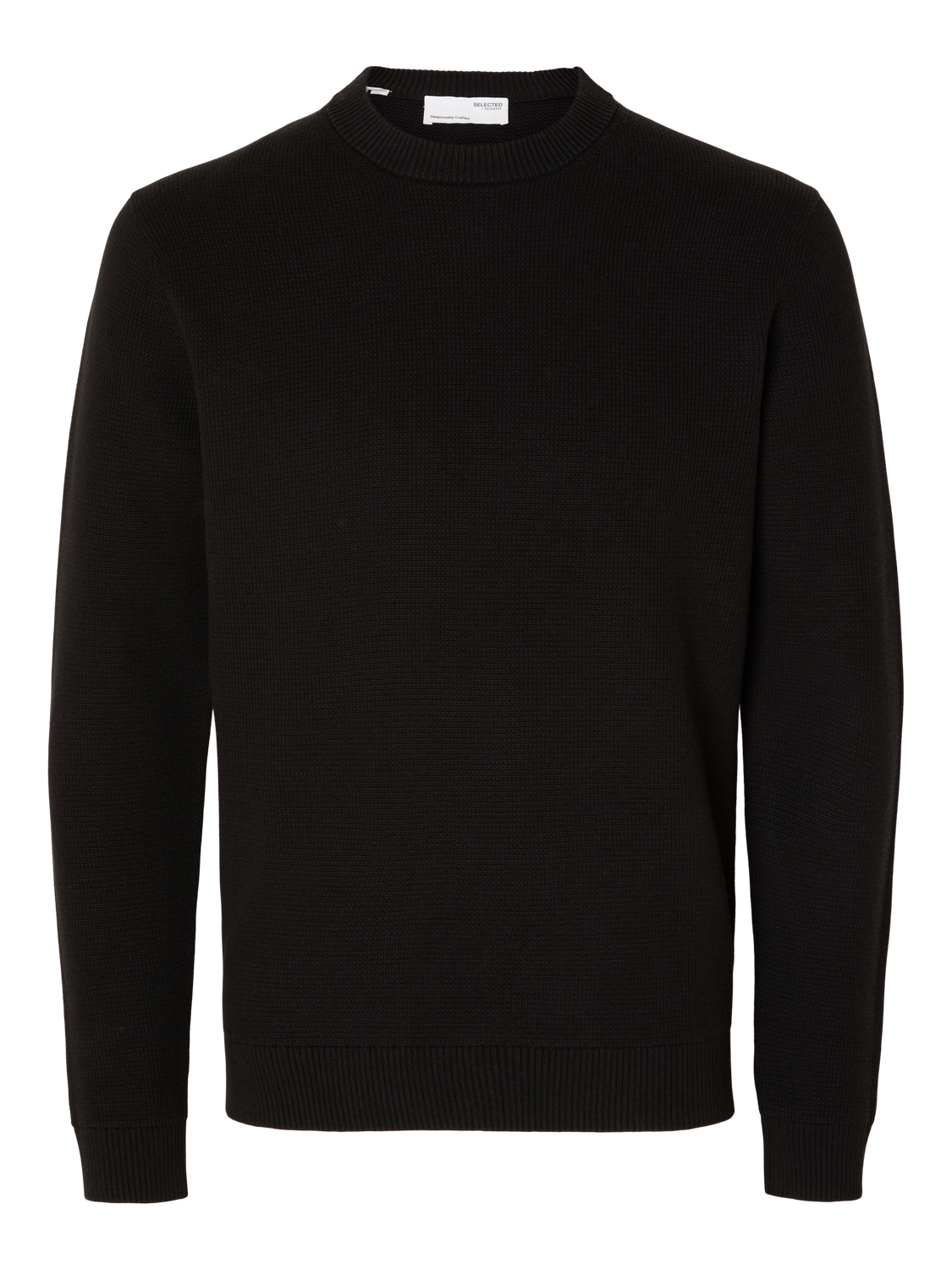 STRIK - Slhdane LS Knit Structure Crew Neck -  - Hr Ravn