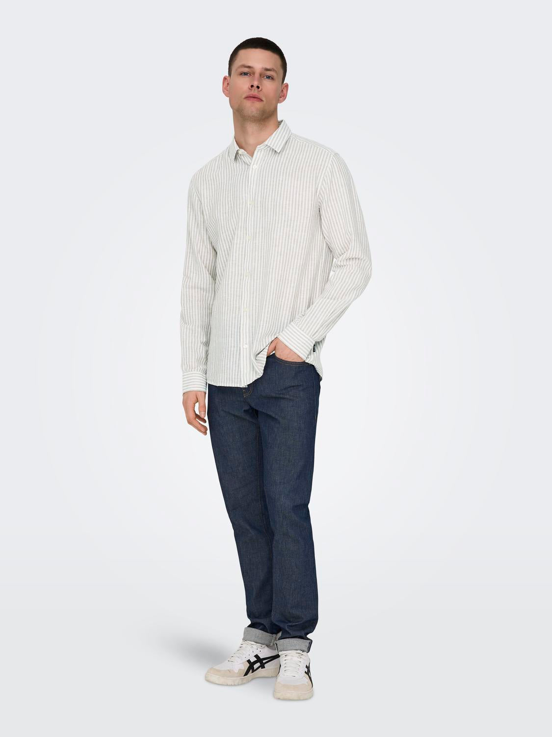 LANGE SKJORTER - Onscaiden Life Ls Str Linenblend660 Noos -  - Hr Ravn