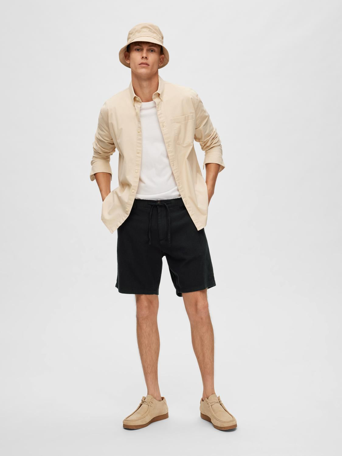 SHORTS - Slhregular-Brody Linen Bld Shorts Noos -  - Hr Ravn