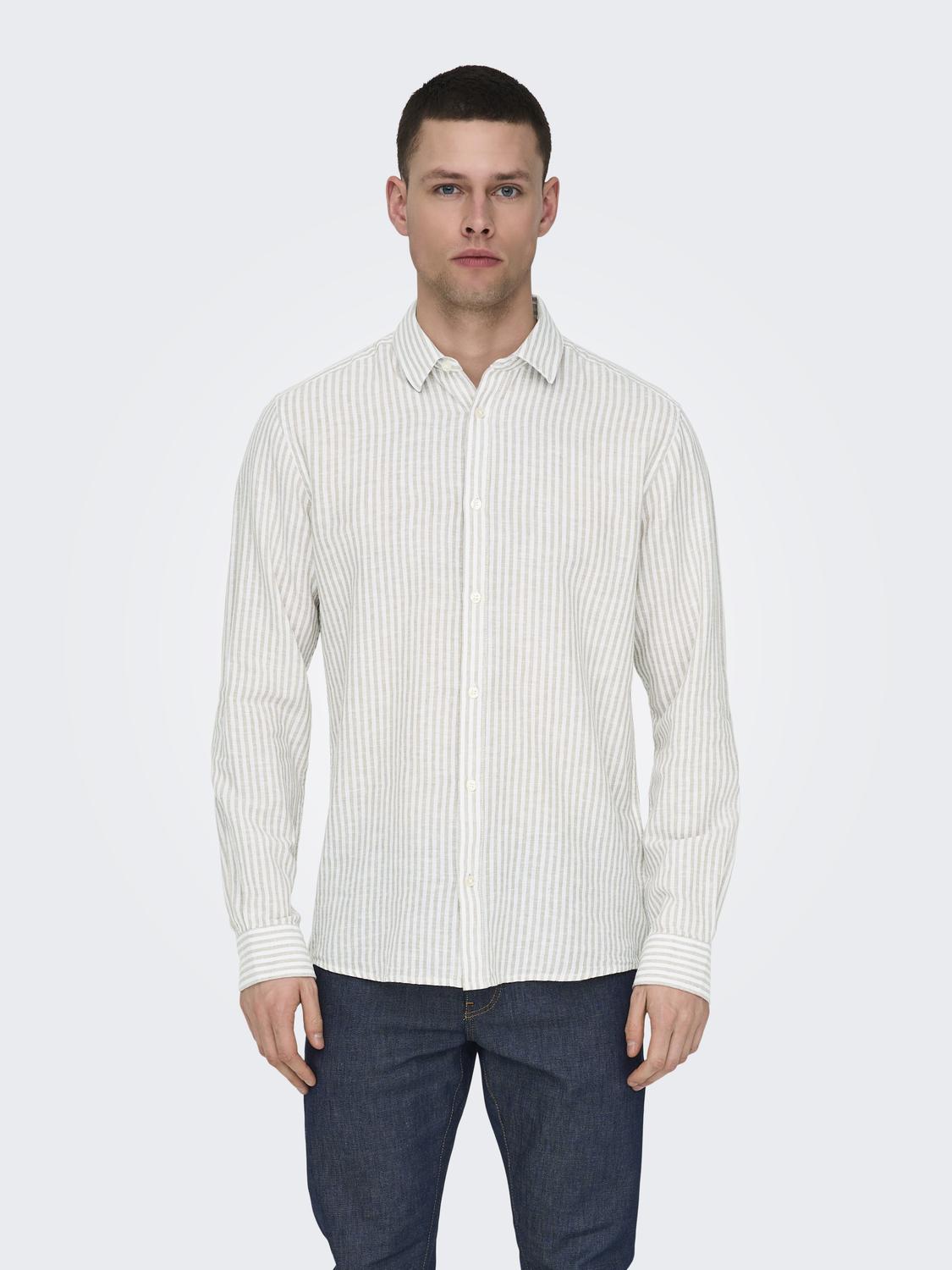 LANGE SKJORTER - Onscaiden Life Ls Str Linenblend660 Noos -  - Hr Ravn