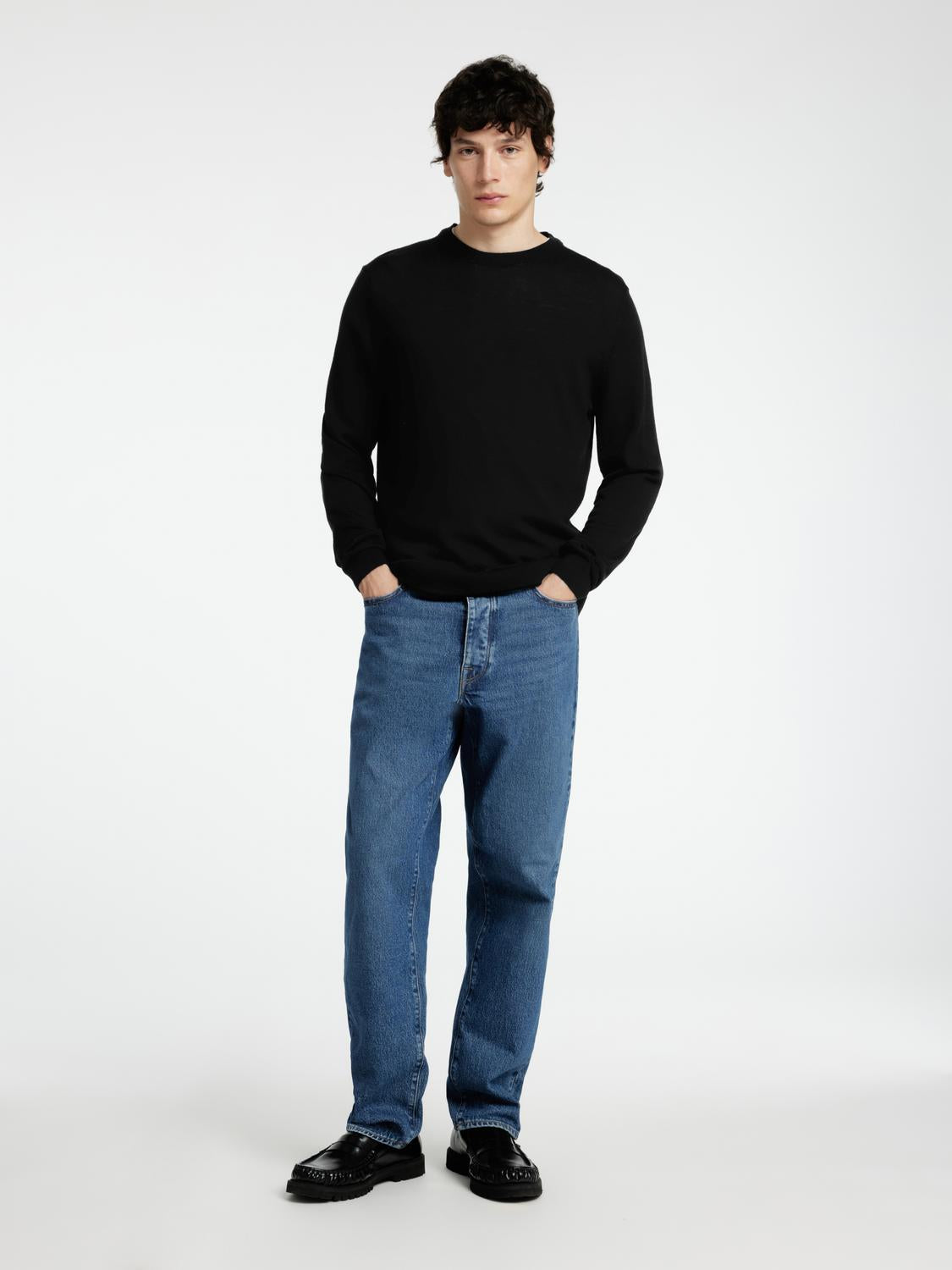 Slhtray Ls Knit Merino Crew Neck Noos