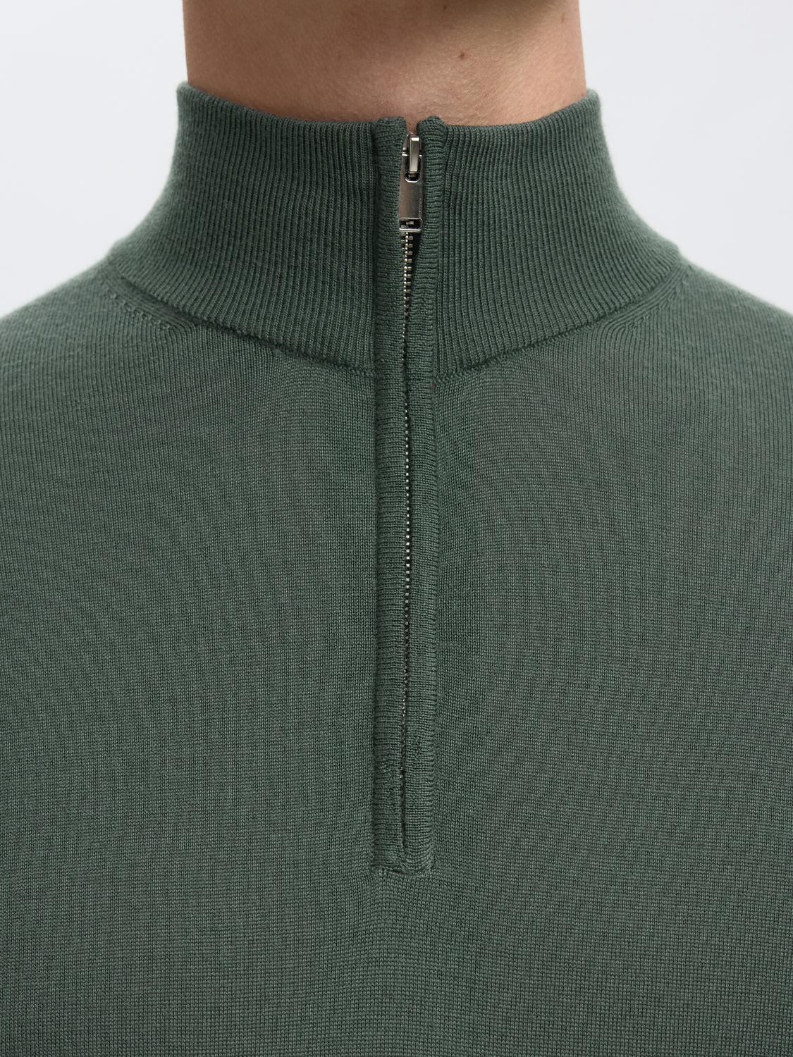 STRIK - Slhtray Ls Knit Merino Half Zip Noos -  - Hr Ravn