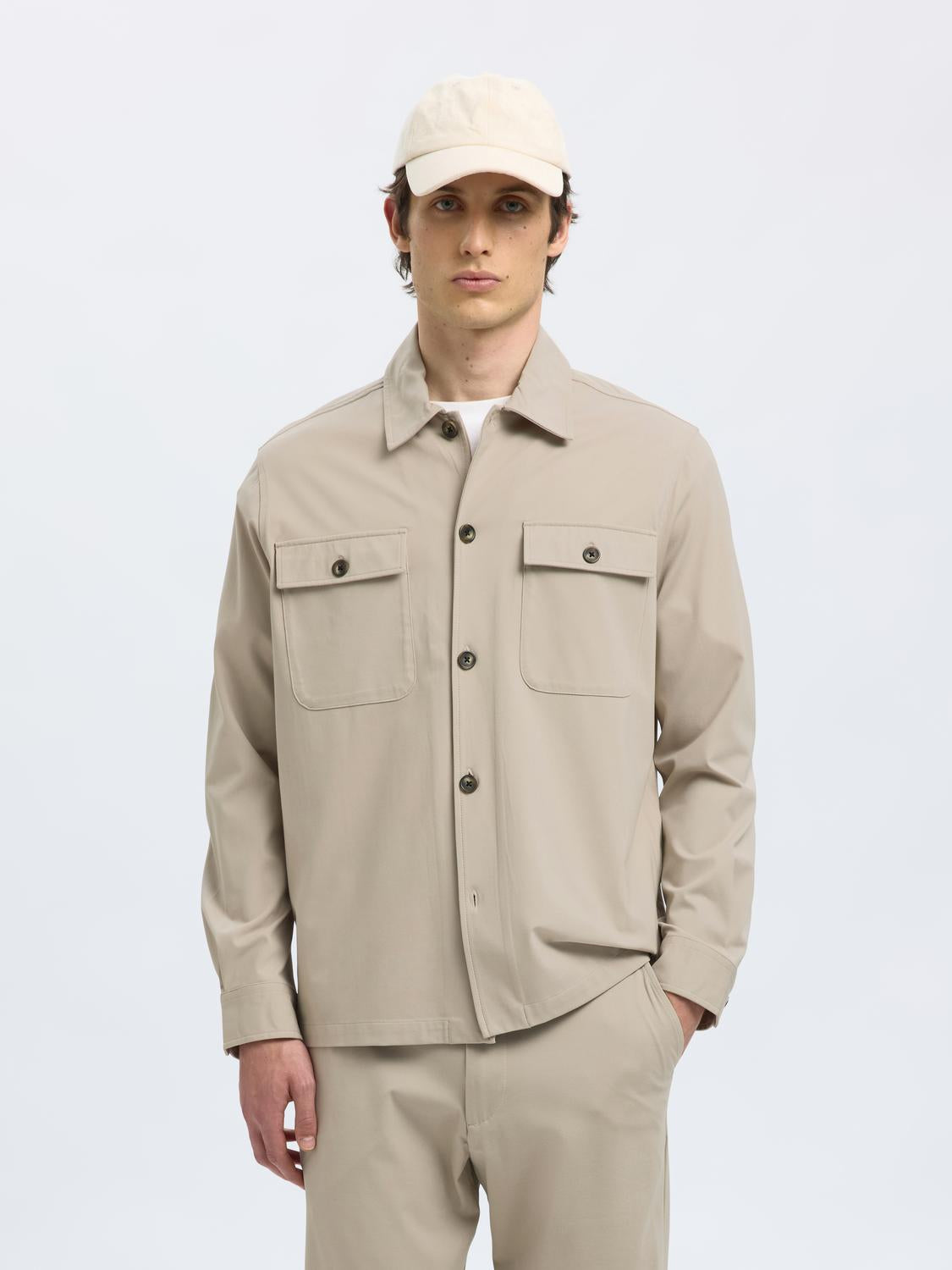 Shirts - Slhreg Lorent Bi-Stretch Overshirt Noos -  - Hr Ravn