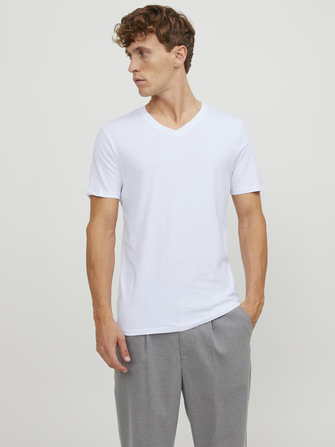 T-shirts - Jacbasic V-Neck Tee Ss 2 Pack Noos -  - Hr Ravn