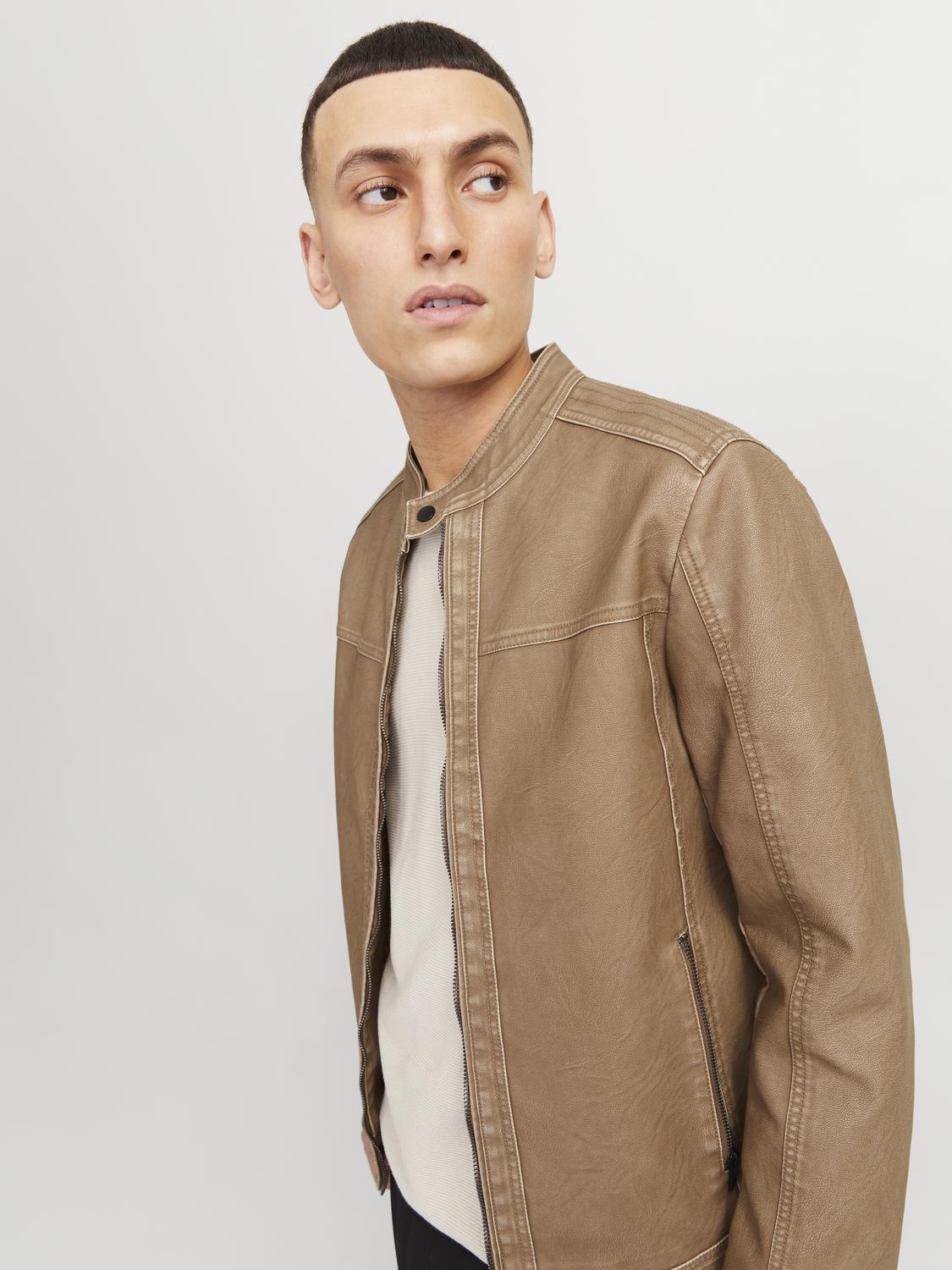 OVERTØJ - Jjewarner Washed Pu Jacket Noos -  - Hr Ravn