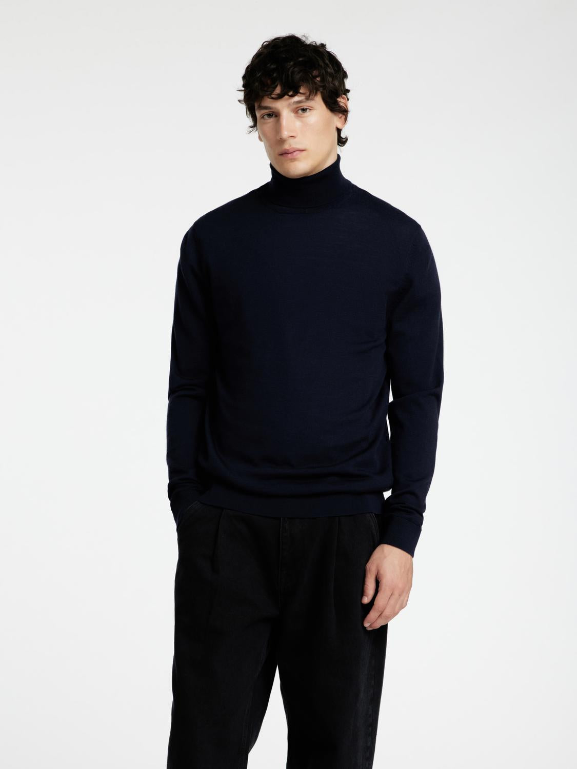 Pullovers - Slhtray Ls Knit Merino Roll Neck Noos -  - Hr Ravn