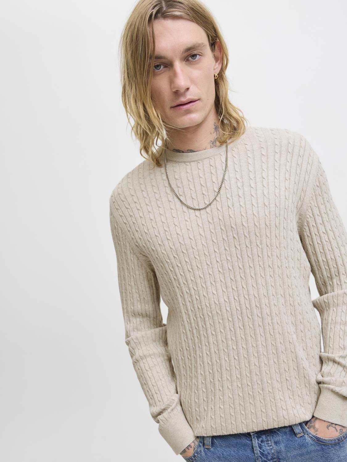 STRIK - Jjeemil Knit Cable Crew Neck Noos -  - Hr Ravn