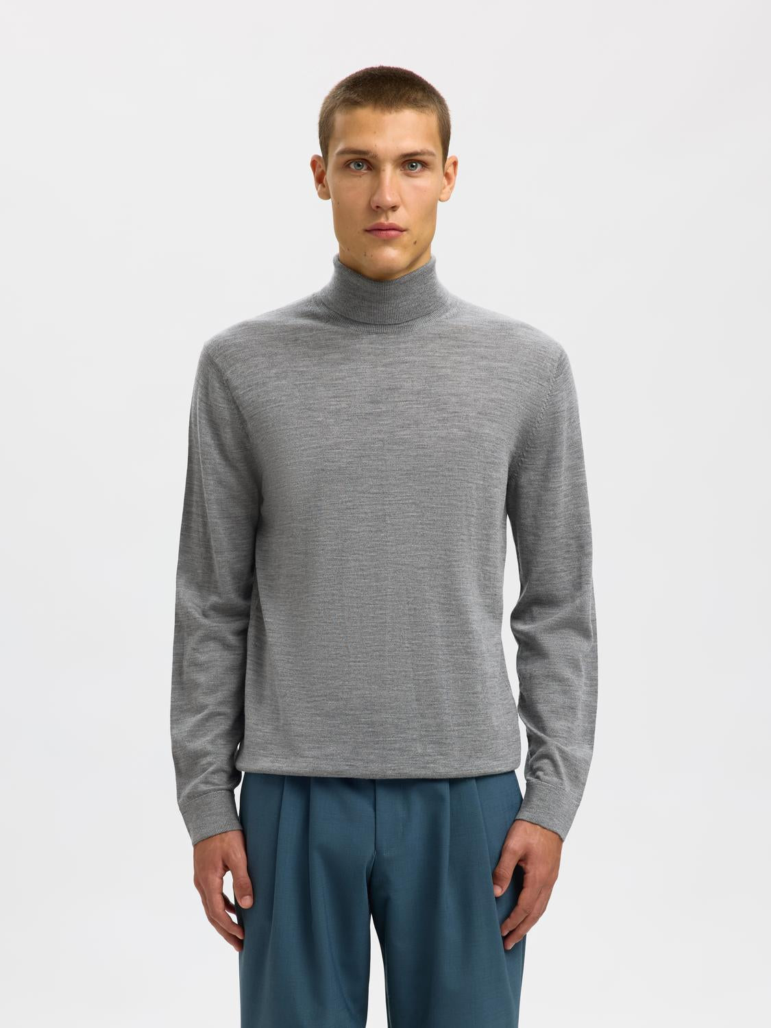 STRIK - Slhtray Ls Knit Merino Roll Neck Noos -  - Hr Ravn