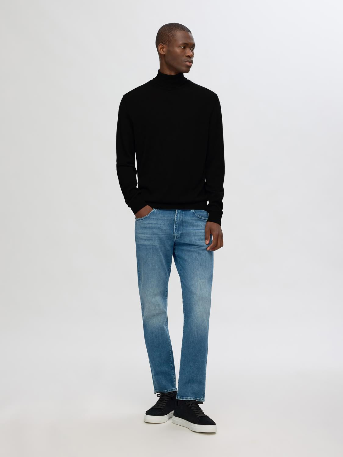 Pullovers - Slhtray Ls Knit Merino Roll Neck Noos -  - Hr Ravn