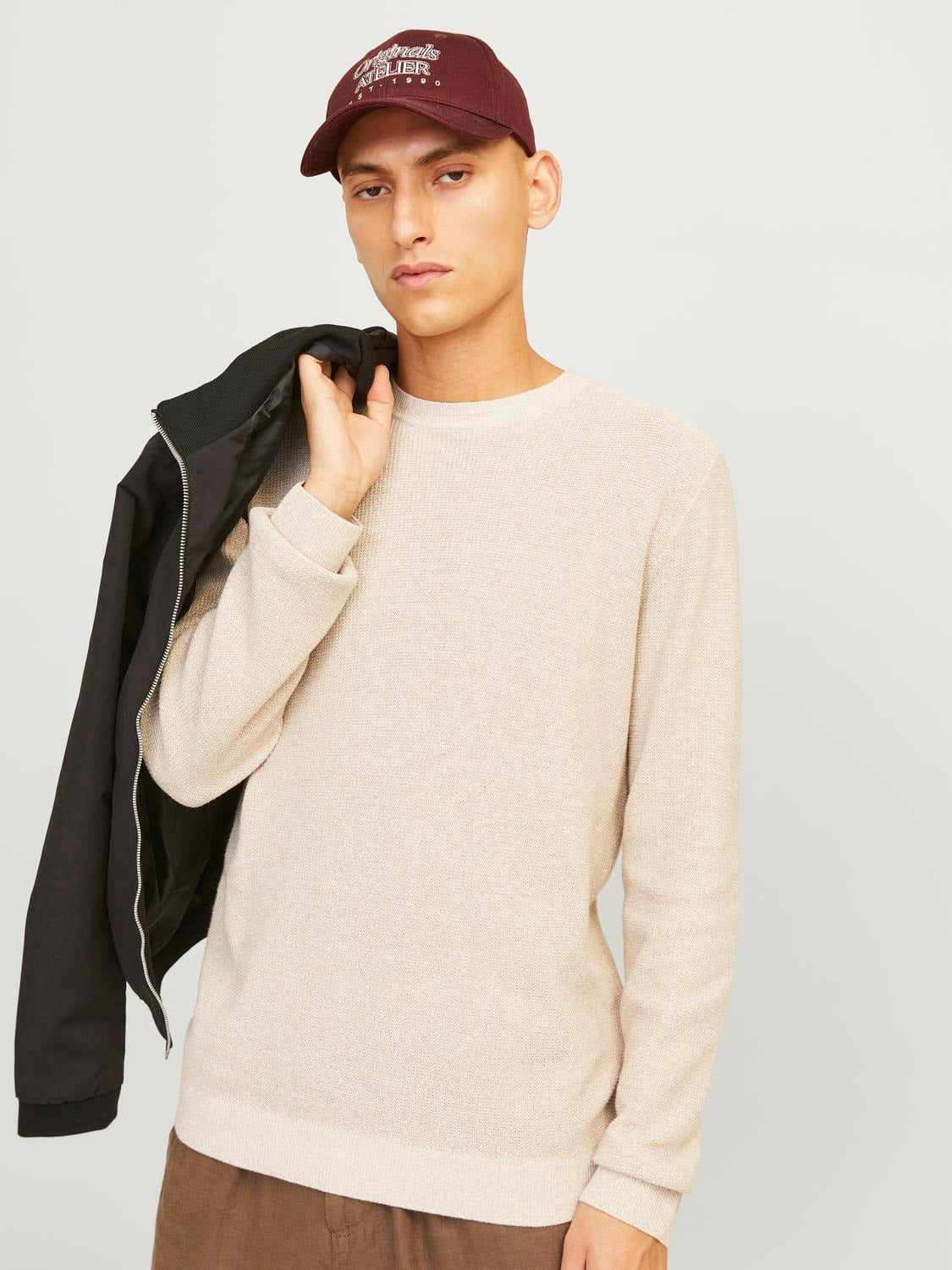 JPRCCLUCAS STRUCTURE KNIT CREW NECK