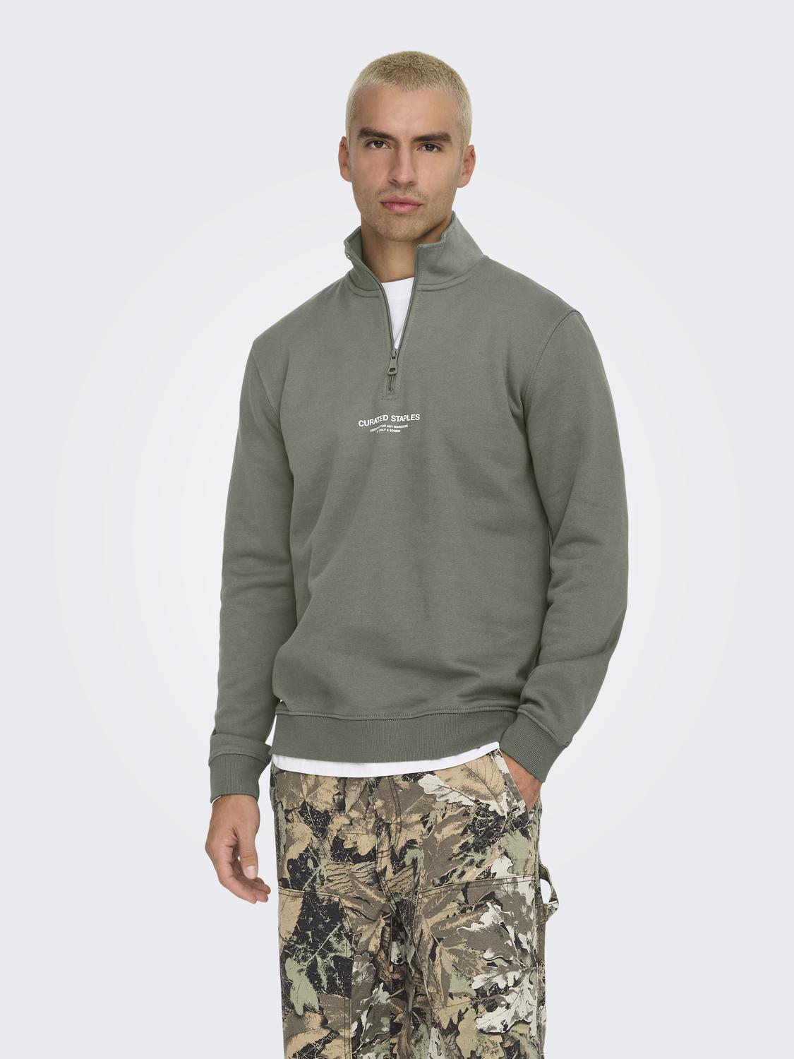 Onscurated Reg Half Zip Sweat Noos