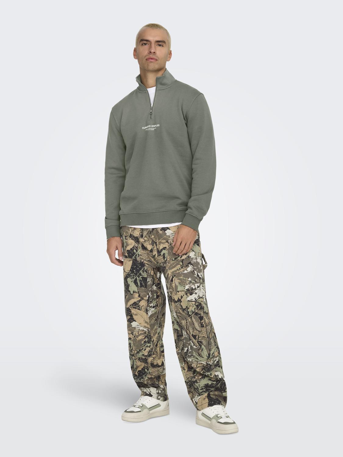 Onscurated Reg Half Zip Sweat Noos