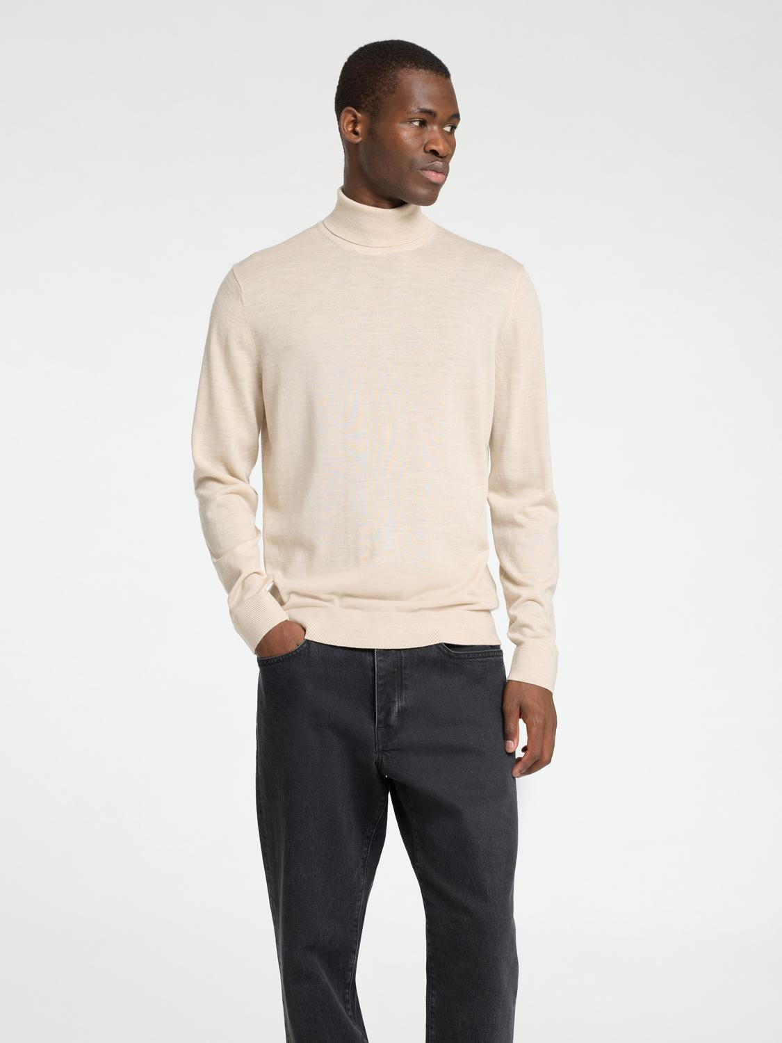 Pullovers - Slhtray Ls Knit Merino Roll Neck Noos -  - Hr Ravn