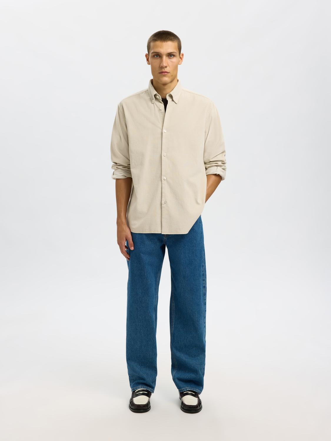 Shirts - Slmregcole Danni Cord Bd Ls Shirt Noos -  - Hr Ravn