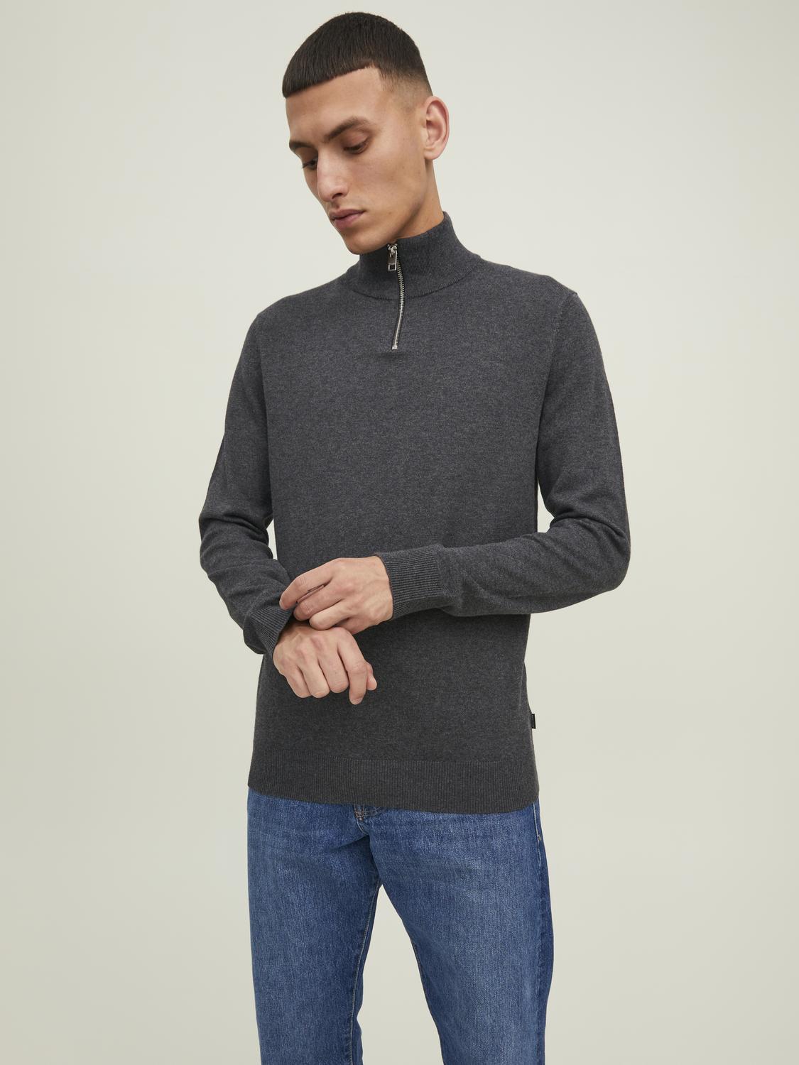 STRIK - Jjeemil Knit Polo Half Zip Ls Noos -  - Hr Ravn
