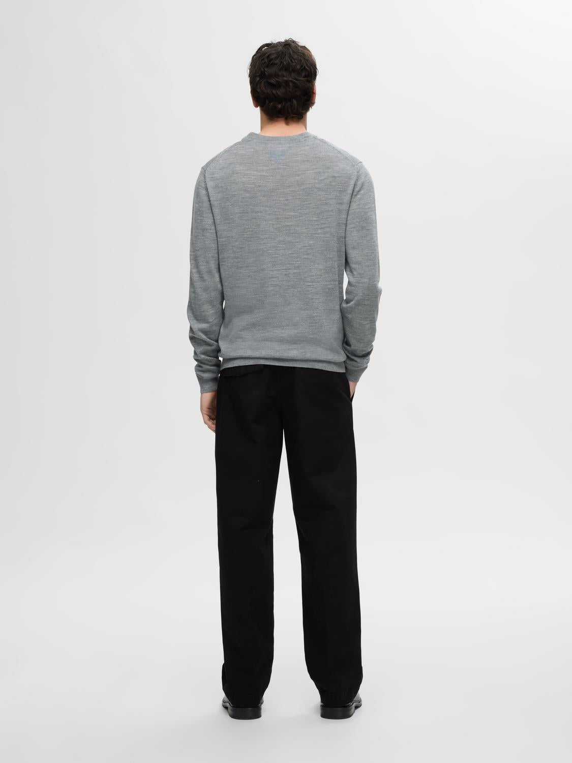 Slhtray Ls Knit Merino Crew Neck Noos