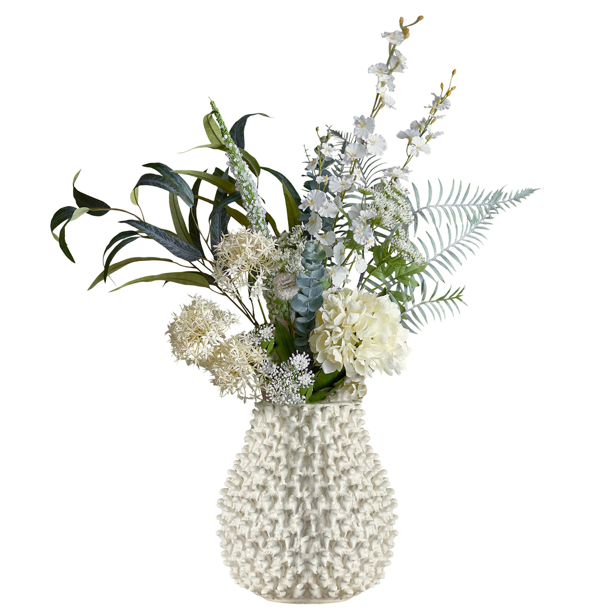 Symphonie Buket, Hvid, Kunstige Blomster