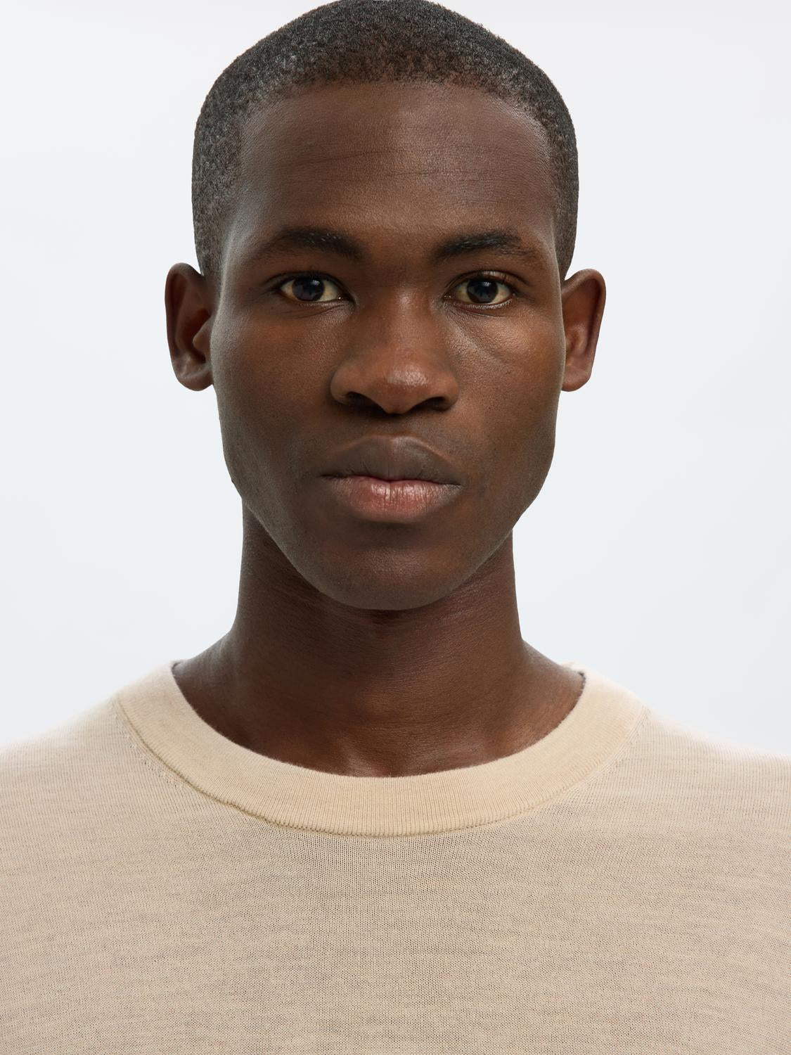 Slhtray Ls Knit Merino Crew Neck Noos