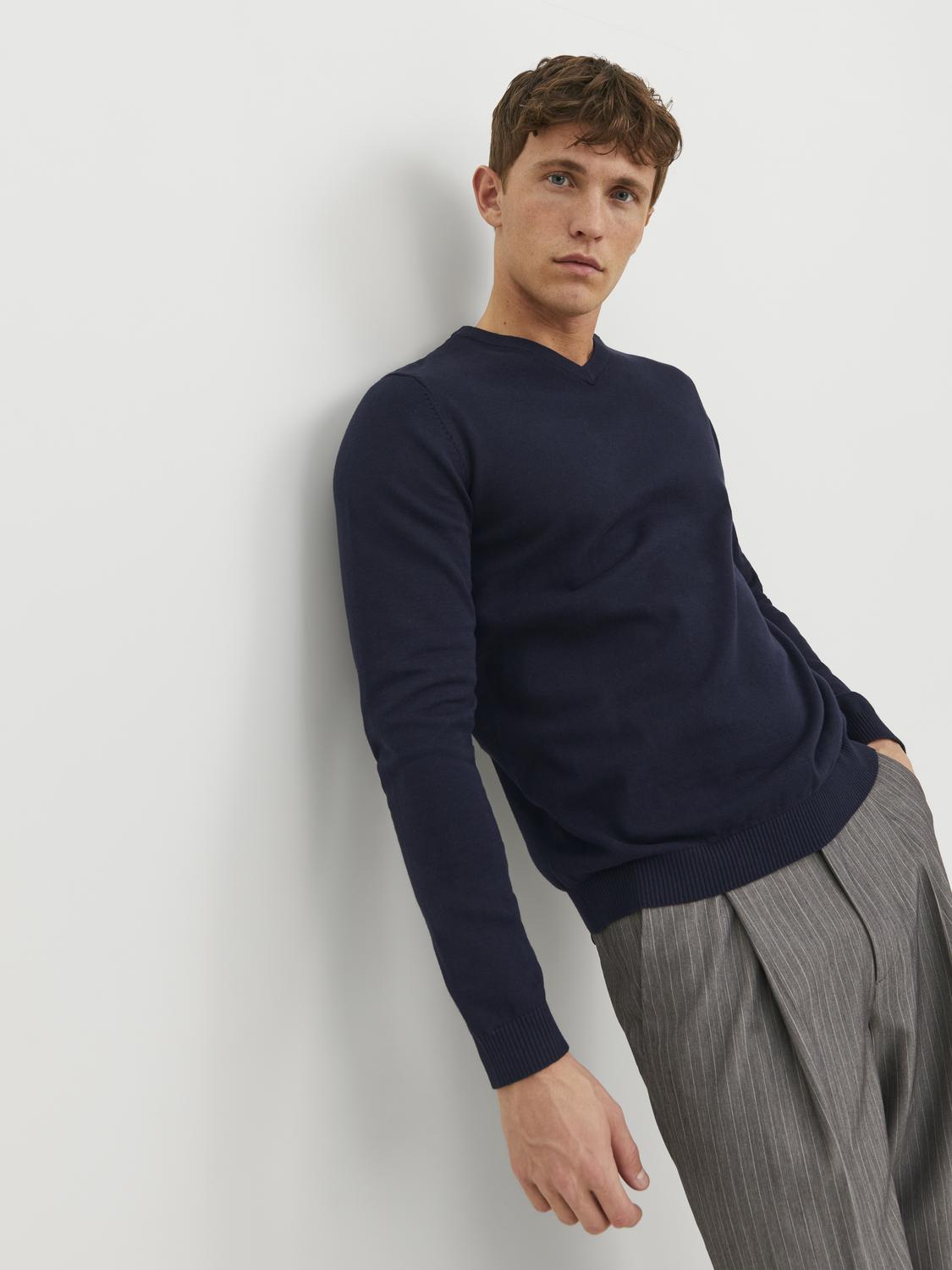 Pullovers - Jjebasic Knit V-Neck Noos -  - Hr Ravn