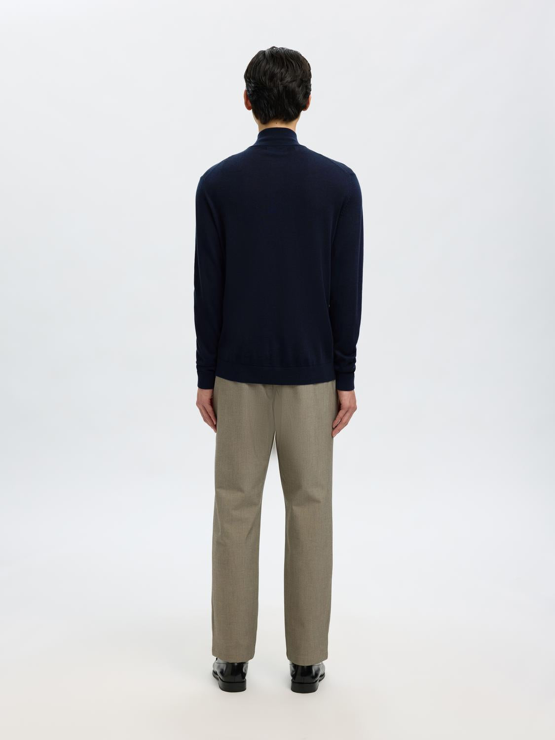 STRIK - Slhtray Ls Knit Merino Half Zip Noos -  - Hr Ravn