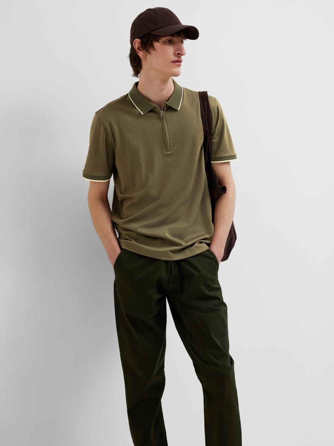 SLHFIGO ZIP SS POLO