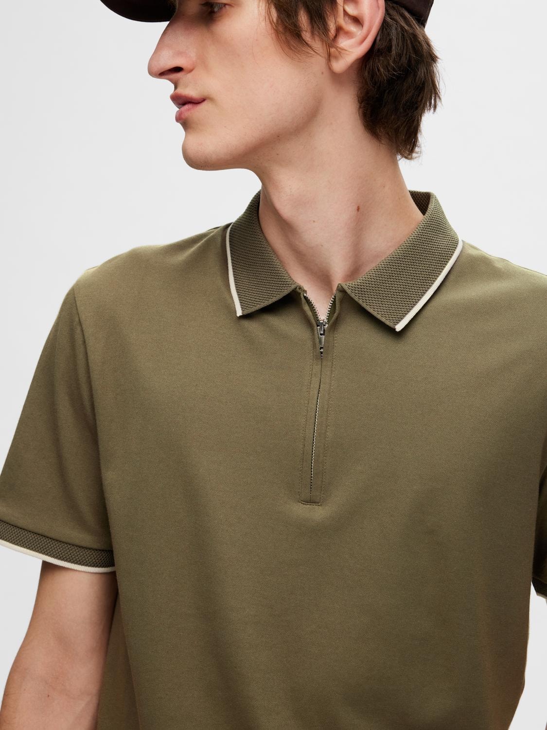 SLHFIGO ZIP SS POLO