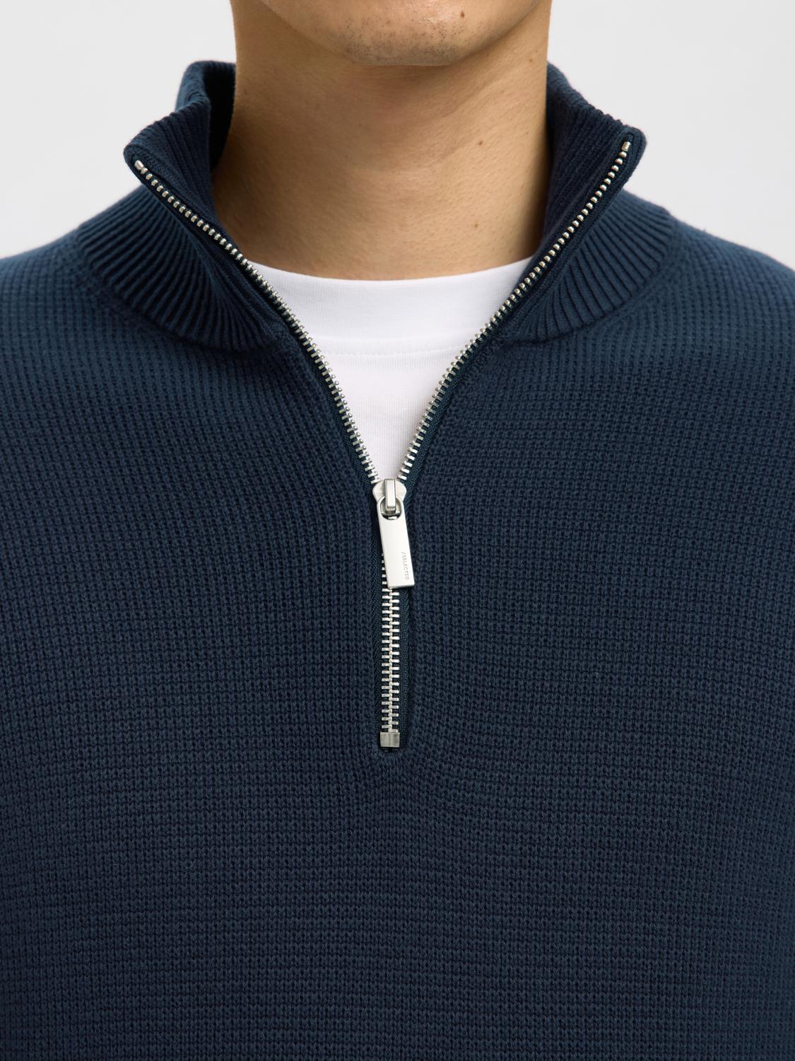 STRIK - Slhdane Ls Knit Structure Half Zip Noos -  - Hr Ravn